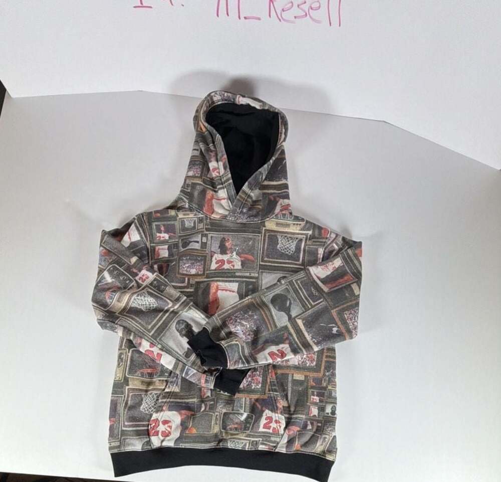 Jordan Boys Michael Jordan 'Brooklyn' All-Over Print Fleece Pullover Hoodie